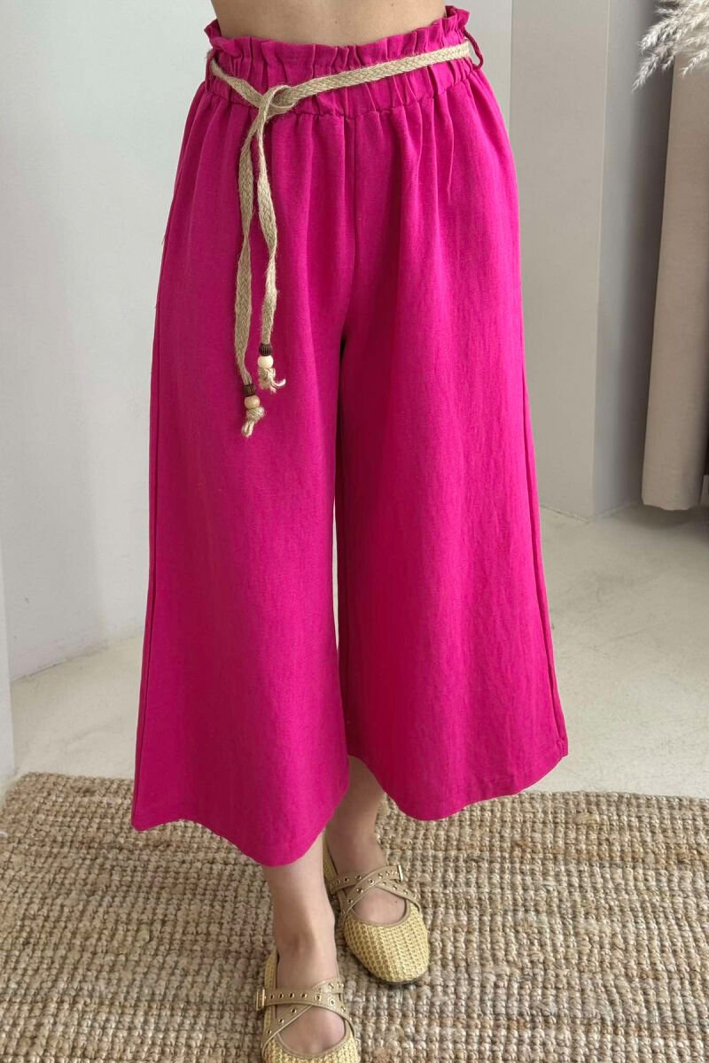 BELT ONE COLOR WOMAN TROUSERS FUCHSIA/CIKLAMI - 6