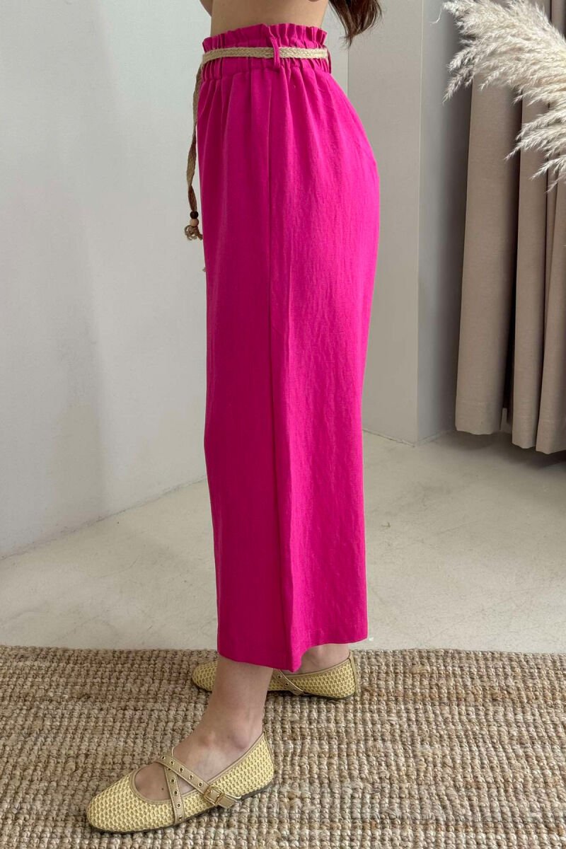 BELT ONE COLOR WOMAN TROUSERS FUCHSIA/CIKLAMI - 7