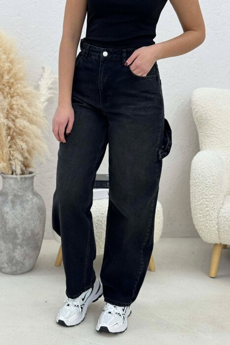 BELTS DETAIL WOMEN JEANS BLACK/ E ZEZE - 7
