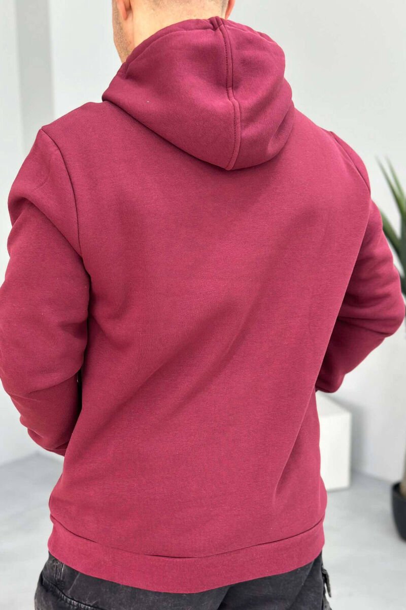 BLACK FRONT WRITTINGS MEN HOODIE BURGUNDY/VISHNJE - 2