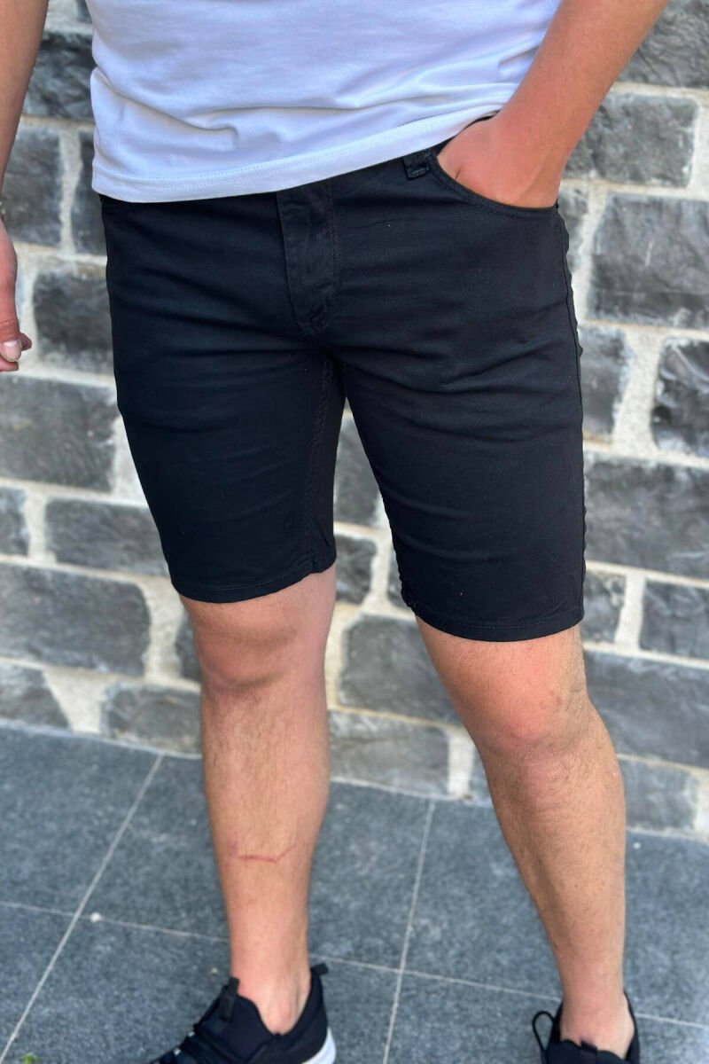 BLACK SIMPLE MAN SHORT JEANS BLACK/ E ZEZE - 1