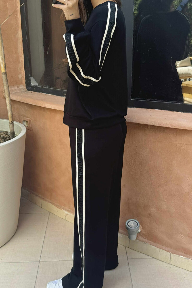 BLOUSE+SWEATPANTS SIDE LINES WOMEN SET BLACK/ E ZEZE - 4
