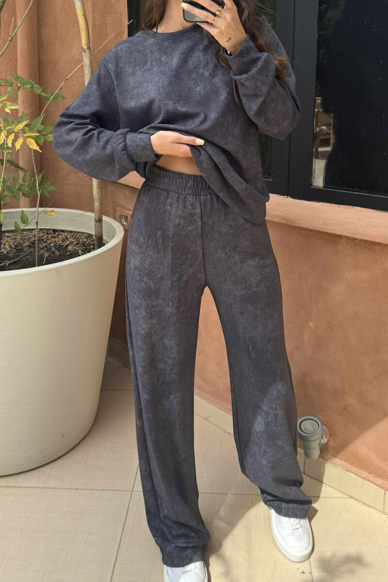 BLOUSE+SWEATPANTS SIMPLE DESIGN WOMEN SET GREY/GRI - 3