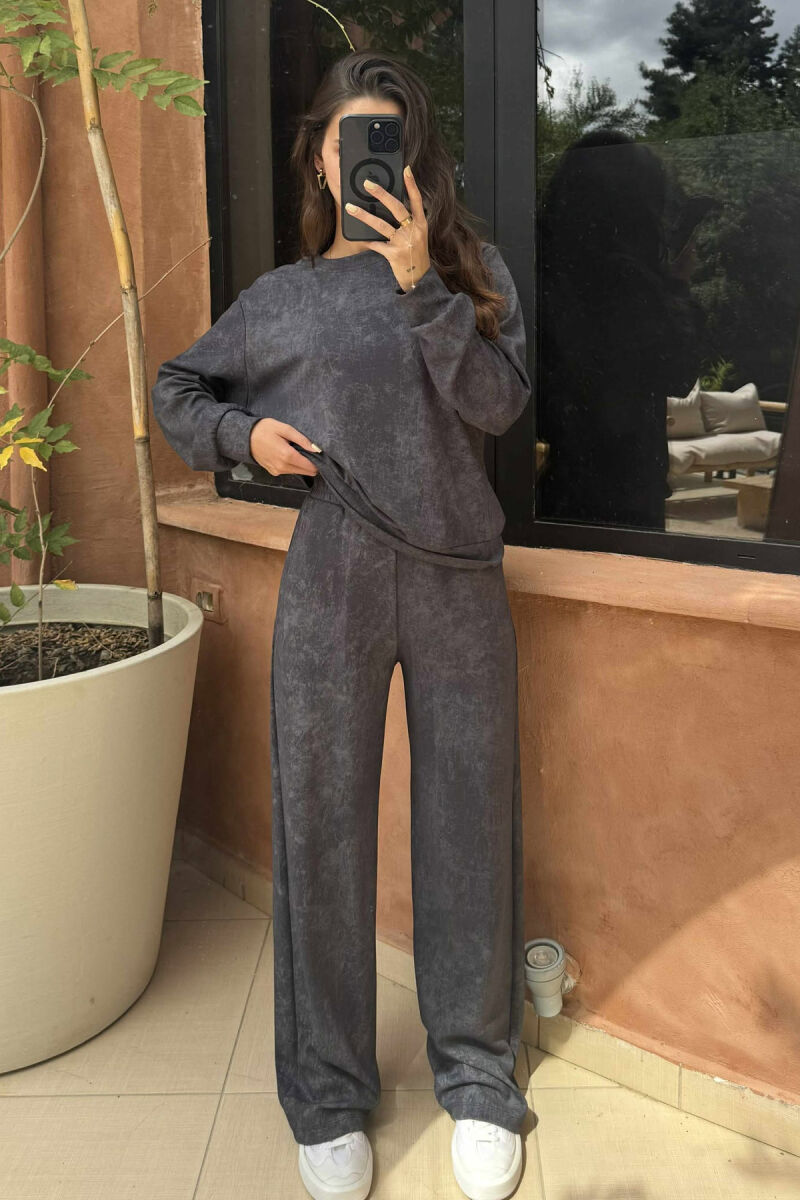 BLOUSE+SWEATPANTS SIMPLE DESIGN WOMEN SET GREY/GRI - 5