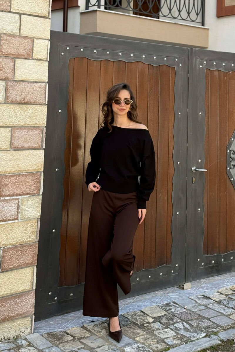 ONE COLOR SIMPLE WOMAN SWEATER BLACK/ E ZEZE - 3