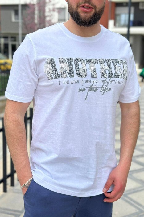 BLUZË E THJESHTË PËR MESHKUJ NË NGJYRË TË BARDHË - KLAUDIO FASHION