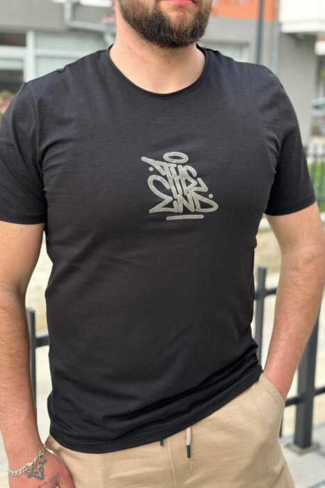 BLUZË E THJESHTË PËR MESHKUJ NË NGJYRË TË ZEZË - KLAUDIO FASHION
