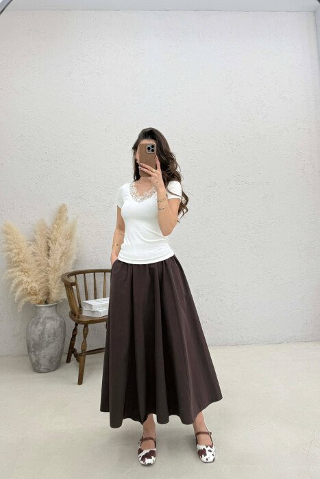 BLUZE ME DETAJ DANTELLE PER FEMRA NE NGJYRE TE BARDHE - 4