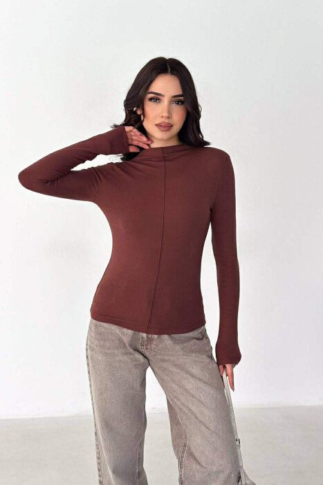 BLUZE ME JAKE GJYSEM GOLF PER FEMRA NE NGJYRE KAFE - 2