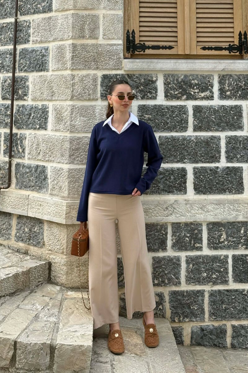 BLUZE ME JAKE POLO PER FEMRA NE NGJYRE BLU - 3