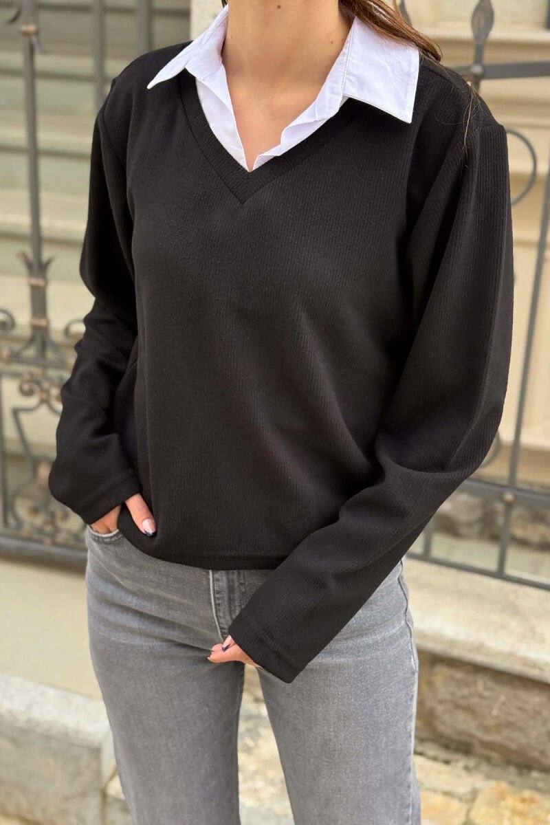 BLUZE ME JAKE POLO PER FEMRA NE NGJYRE TE ZEZE - 4