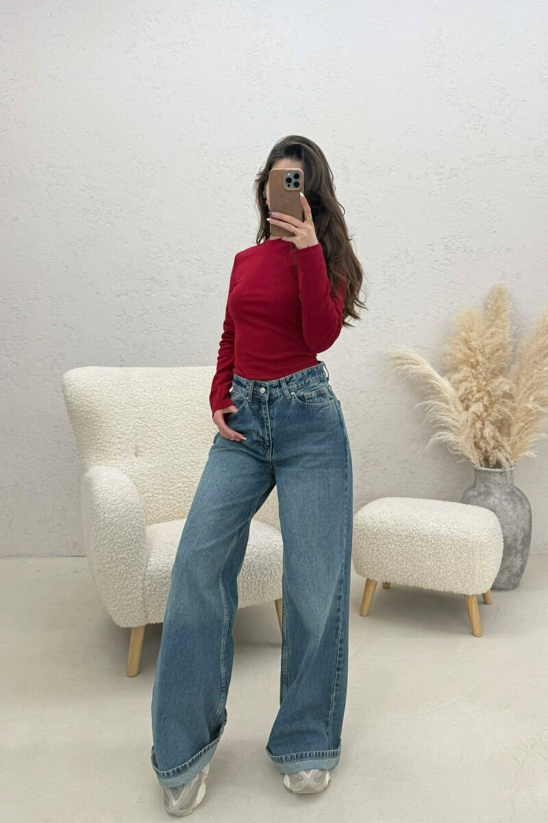 BLUZE ME JAKE TE RRUMBULLAKET PER FEMRA NE NGJYRE VISHNJE - 2