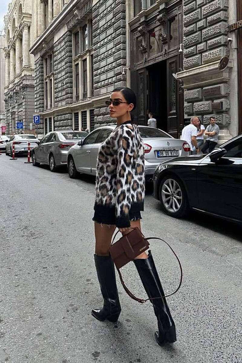 LEO DESIGN ROUND NECK WOMAN SWEATER LEO/LEOPARD - 2