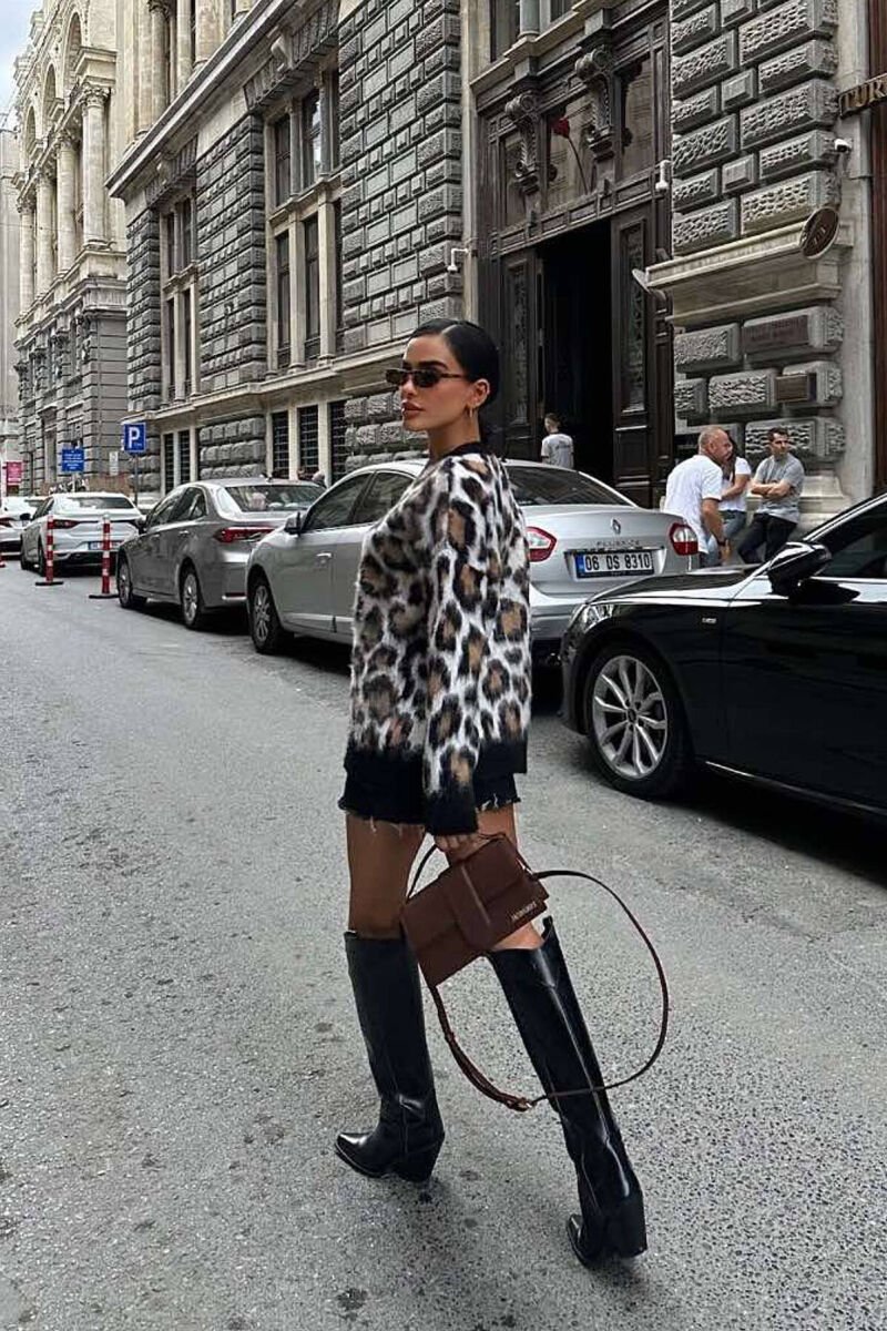 BLUZË ME JAKË TË RRUMBULLAKËT PËR FEMRA LEOPARD - 2