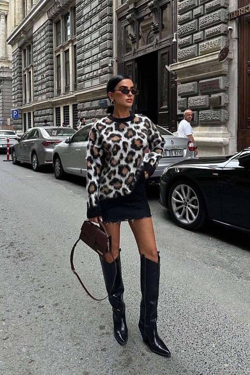 BLUZË ME JAKË TË RRUMBULLAKËT PËR FEMRA LEOPARD - 3