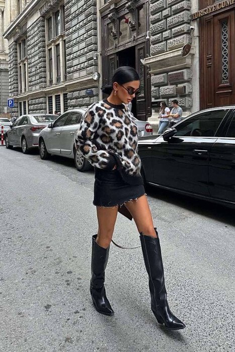 BLUZË ME JAKË TË RRUMBULLAKËT PËR FEMRA LEOPARD - 4