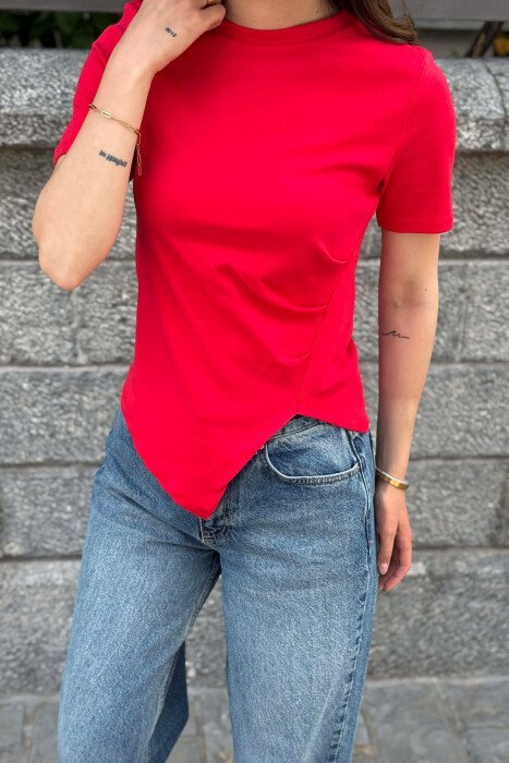BLUZE ME MENGE TE SHKURTA PER FEMRA NE NGJYRE QERSHI - 3