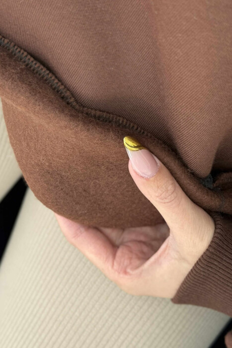 BLUZE ME PUSH DHE JAKE TE RRUMBULLAKET PER FEMRA NE NGJYRE KAFE - 4