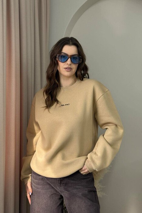 BLUZE ME PUSH DHE SHKRIM MILANO PER FEMRA NE NGJYRE BEZHE TE ERRET - 2