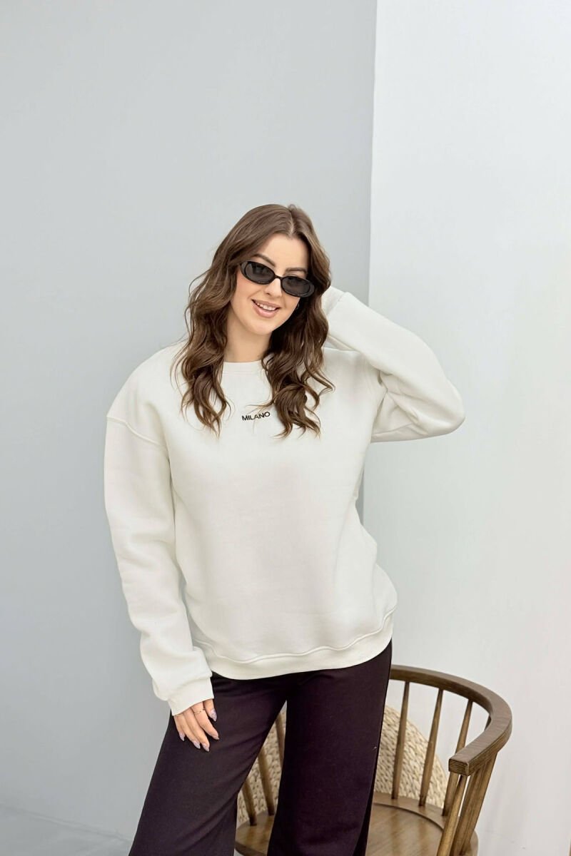BLUZE ME PUSH DHE SHKRIM MILANO PER FEMRA NE NGJYRE TE BARDHE - 1
