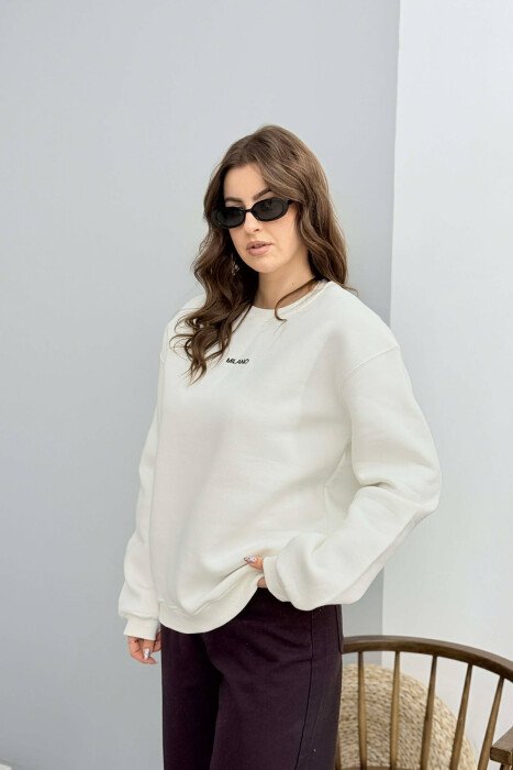 BLUZE ME PUSH DHE SHKRIM MILANO PER FEMRA NE NGJYRE TE BARDHE - 2