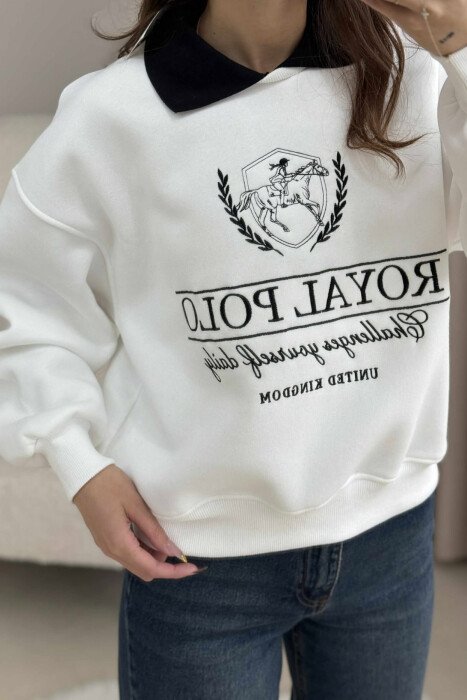 BLUZE ME PUSH ME JAKE POLO DHE ME IMAZH NE PJESEN PARA PER FEMRA NE NGJYRE TE BARDHE - 4