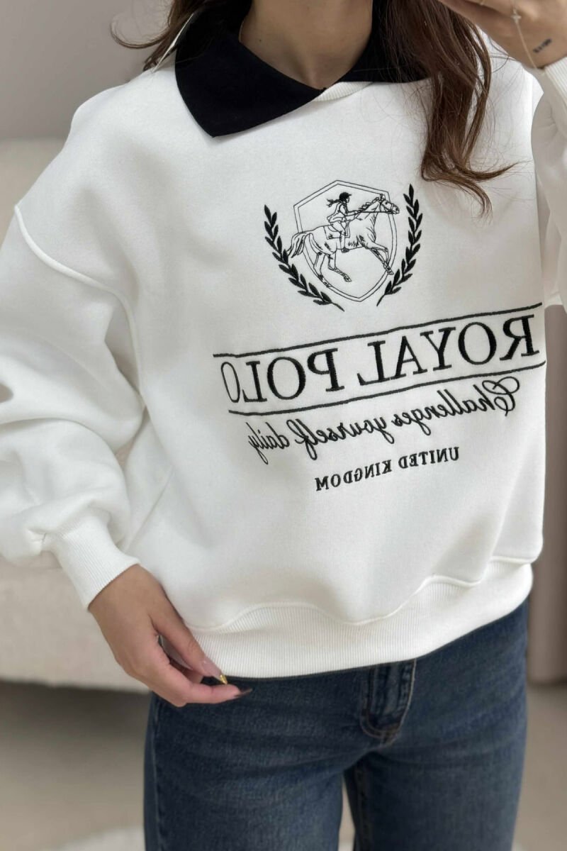 BLUZE ME PUSH ME JAKE POLO DHE ME IMAZH NE PJESEN PARA PER FEMRA NE NGJYRE TE BARDHE - 4