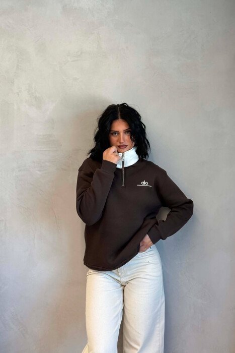 BLUZE ME PUSH ME SHKRIME PER FEMRA NE NGJYRE KAFE - KLAUDIO FASHION