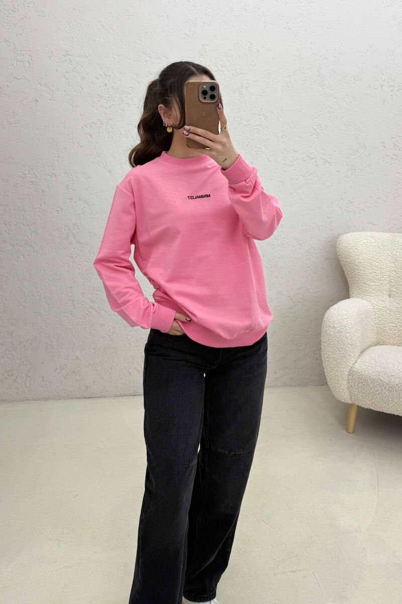 BLUZE ME SHKRIM PARA PER FEMRA NE NGJYRE ROZE - 2