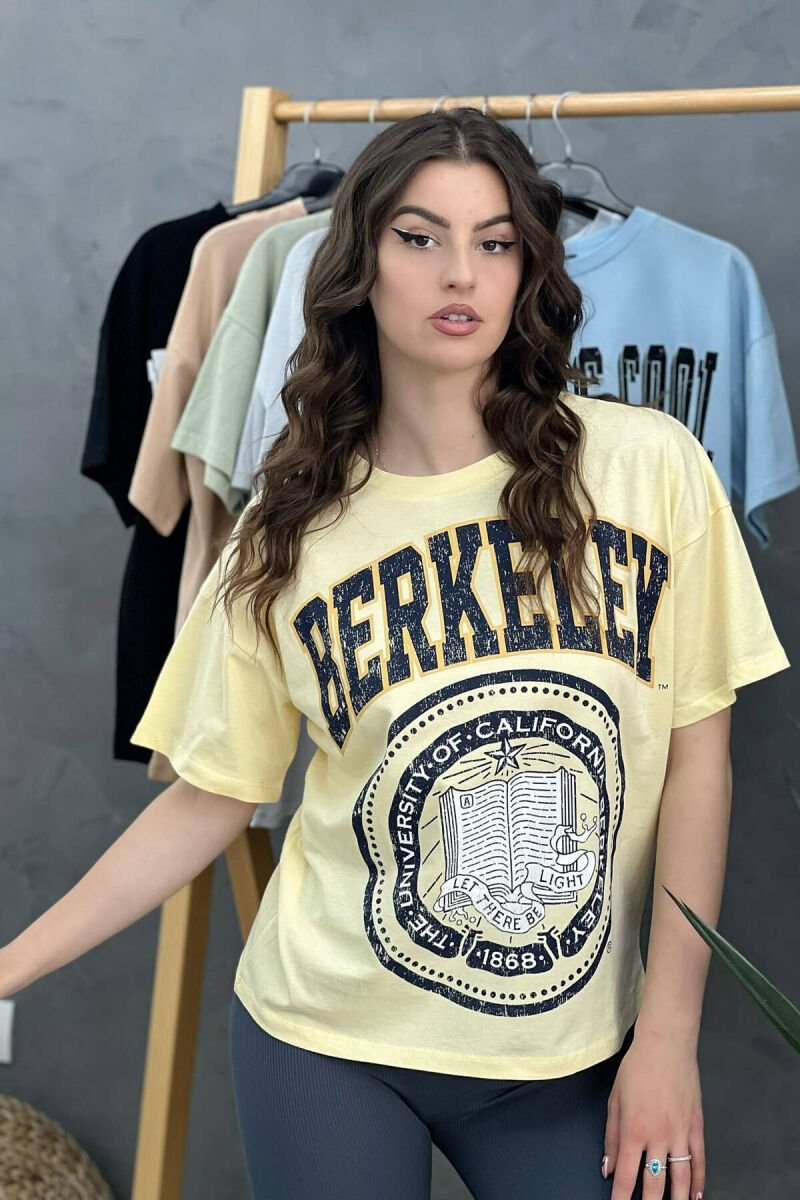 BLUZË ME SHKRIME PËR FEMRA NË NGJYRËN E VERDHË - 3