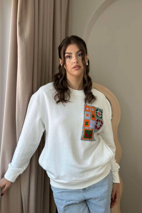 BLUZË ME XHEP TË THURUR PËR FEMRA NË NGJYRËN E BARDHË - KLAUDIO FASHION