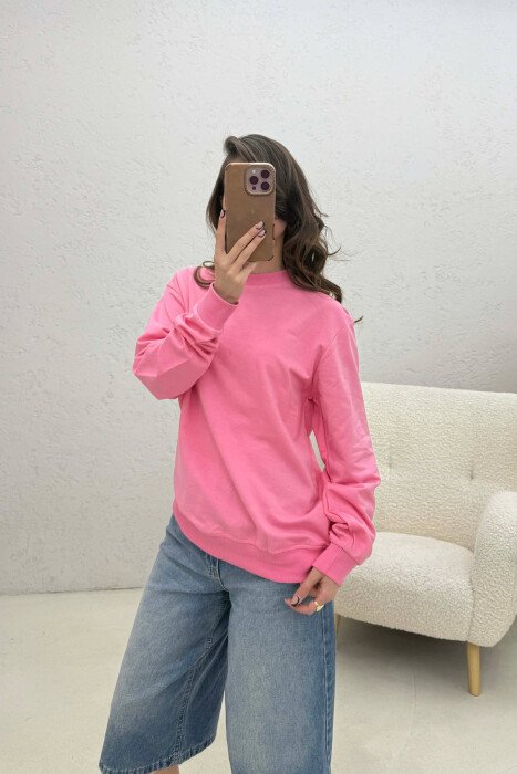BLUZE NJE NGJYRESHE E THJESHTE PER FEMRA NE NGJYRE ROZE - 3