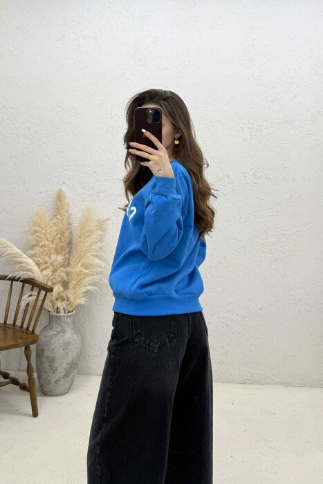 BLUZE NJE NGJYRESHE ME SHKRIM PARA NE NGJYRE BLU - 2