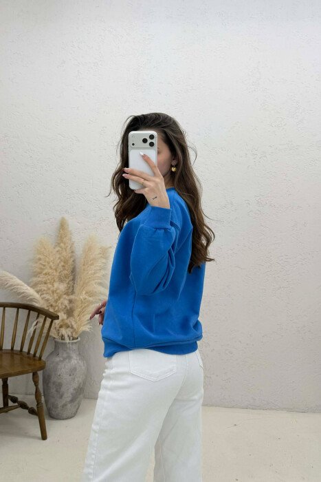 BLUZE NJE NGJYRESHE ME SHKRIM PARA PER FEMRA NE NGJYRE BLU - 2