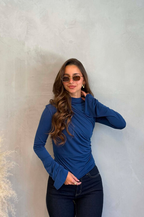BLUZE NJE NGJYRESHE PER FEMRA NE NGJYRE BLU - 5