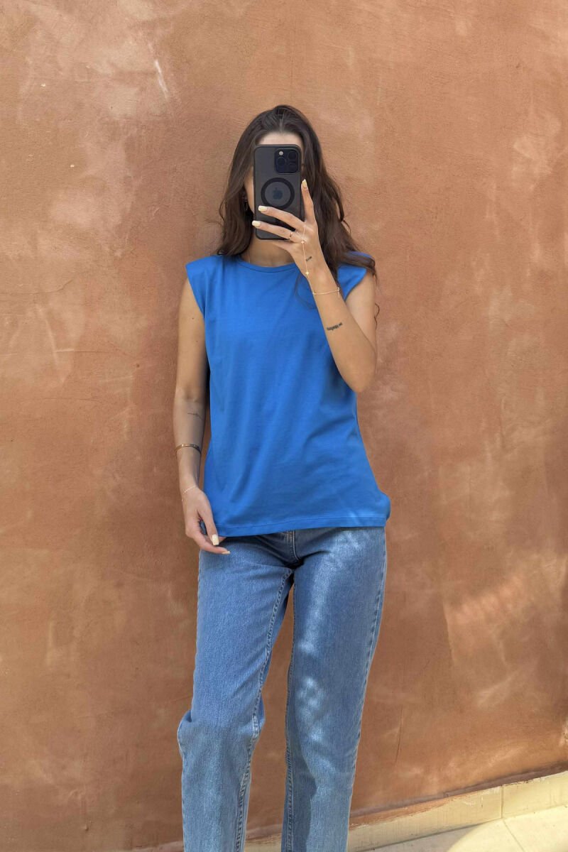 BLUZË NJËNGJYRËSHE PËR FEMRA NË NGJYRËN BLU - 3
