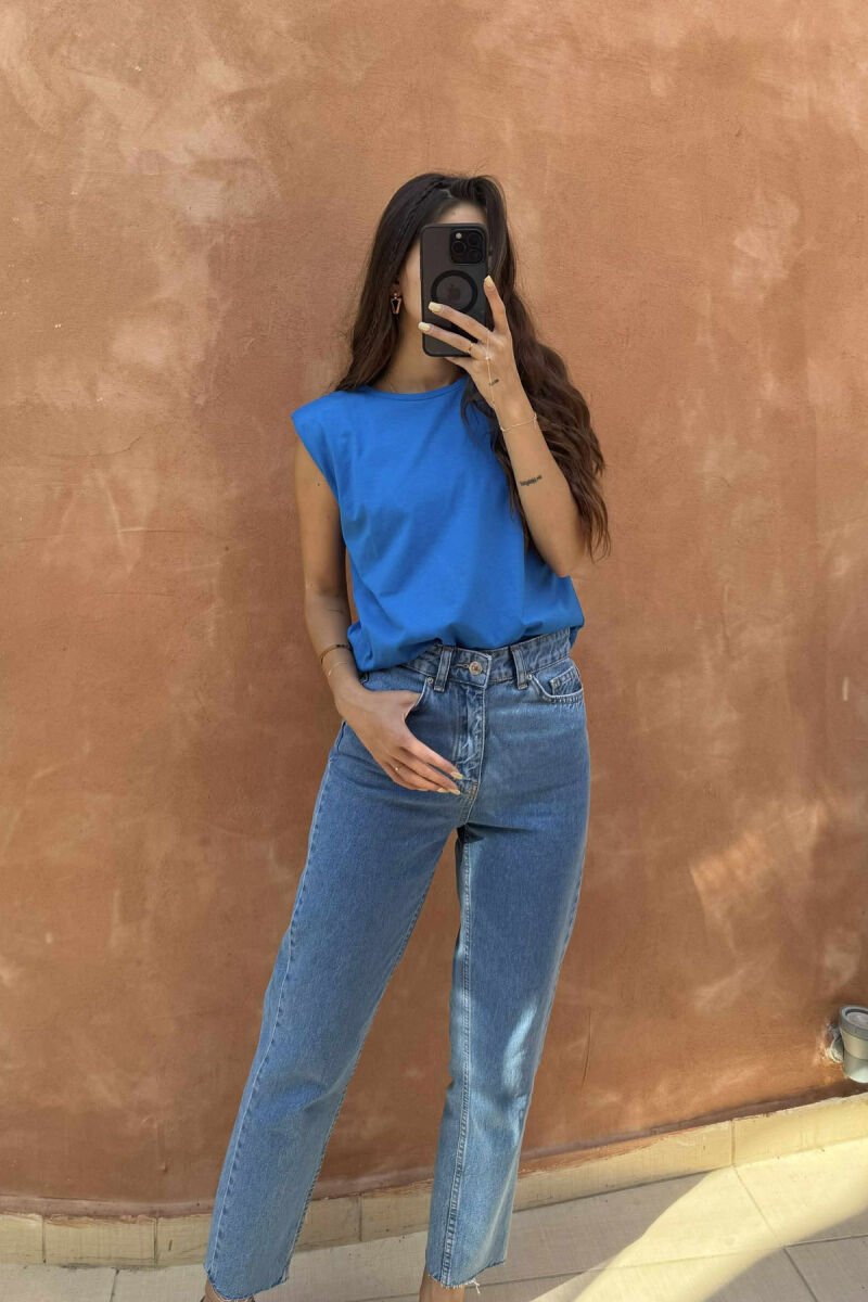 BLUZË NJËNGJYRËSHE PËR FEMRA NË NGJYRËN BLU - 5