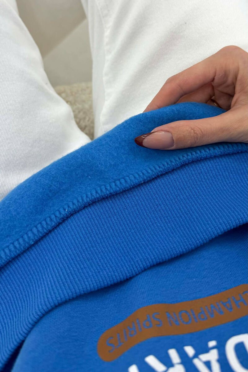 BLUZE NJE NGJYRSHE ME PRINT NE PJESEN PARA PER FEMRA NE NGJYRE BLU - 5