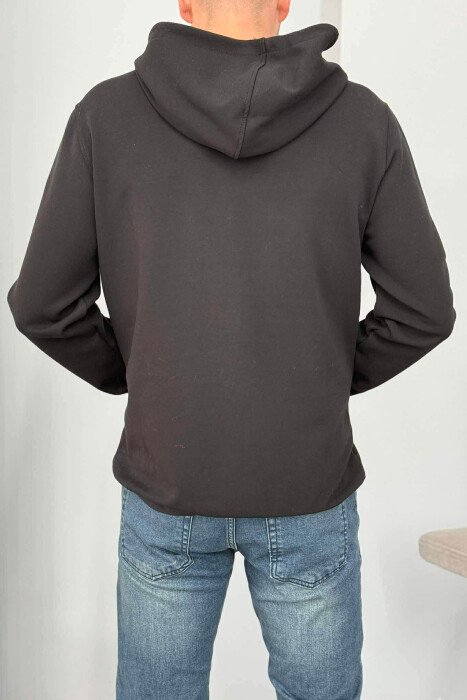 BLUZË NJËNGJYRËSHE ME JAKË ME ZINXHIR PËR MESHKUJ NË NGJYRËN E ZEZË - 3