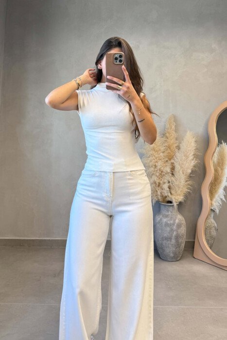 BLUZE PA MENGE ME GJYSEM GOLF PER FEMRA NE NGJYRE TE BARDHE - 4