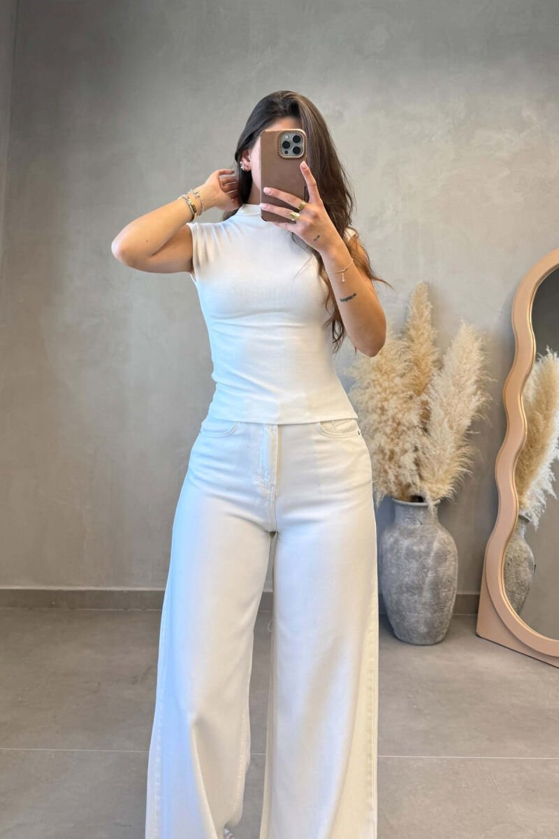 BLUZE PA MENGE ME GJYSEM GOLF PER FEMRA NE NGJYRE TE BARDHE - 4