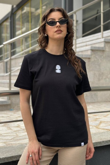 BLUZË PAMBUKU PËR FEMRA NË NGJYRËN E ZEZË - KLAUDIO FASHION
