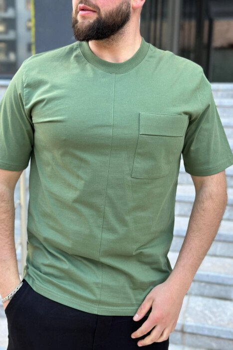 BLUZË PAMBUKU PËR MESHKUJ NË NGJYRËN JESHILE - KLAUDIO FASHION