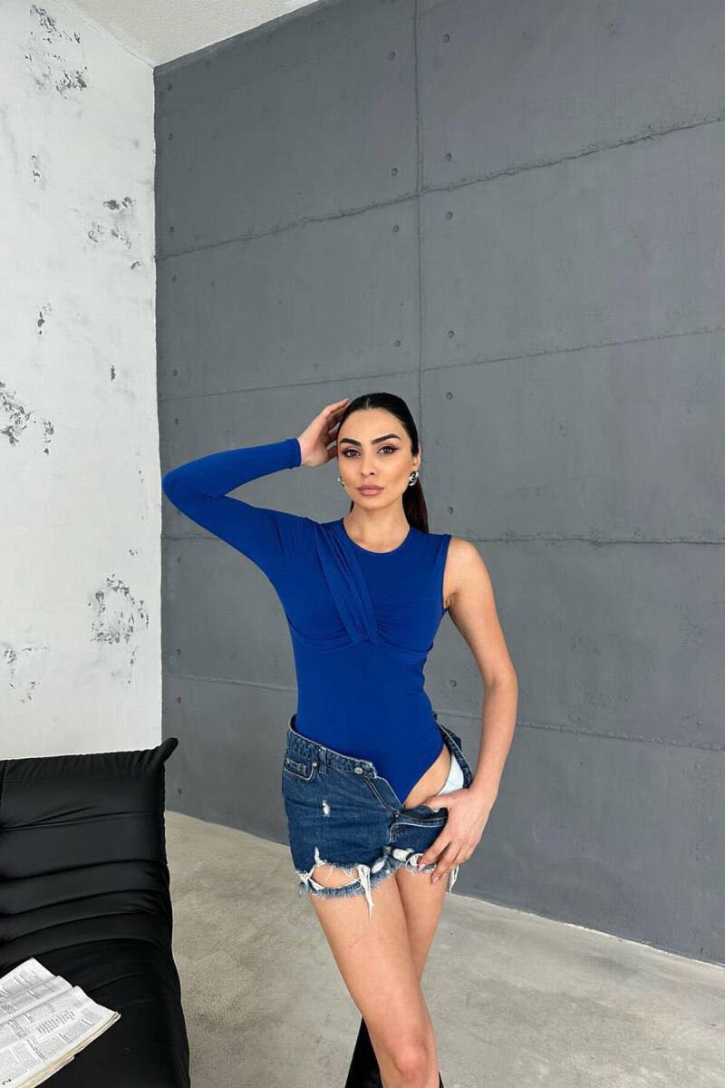 BODY ME NJË MËNGË PËR FEMRA NË NGJYRËN BLU - 10