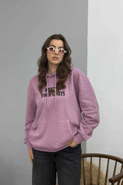 HOODIE ME PUSH DHE DIZAJN NGA TE DY ANET PER FEMRA NE NGJYRE LEJLA - 