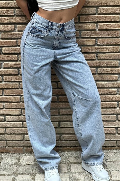 BOYFRIEND STYLE WOMAN JEANS LIGHTBLUE/BZ - KLAUDIO FASHION