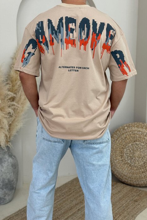 BRAND WRITTING SIMPLE MEN T-SHIRT BEIGE/BEZHE - 3