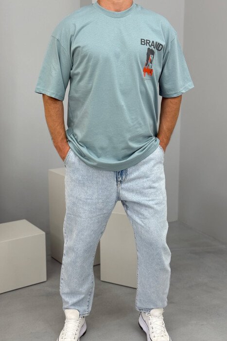 BRAND WRITTING SIMPLE MEN T-SHIRT MINT/MENTE - 1