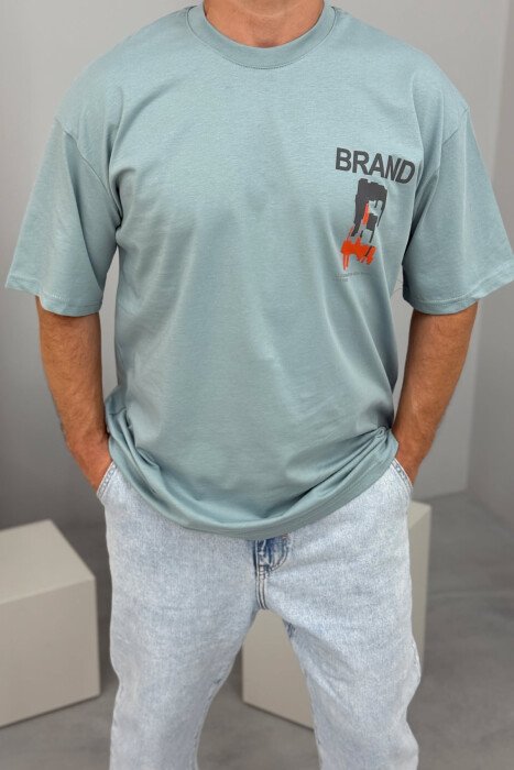 BRAND WRITTING SIMPLE MEN T-SHIRT MINT/MENTE - 2