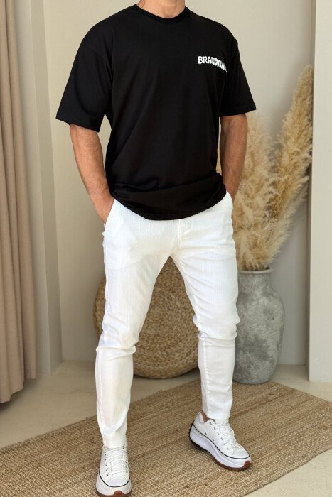 BRANDNAME WRITTING BACK DESIGN MEN T-SHIRT BLACK/ E ZEZE 